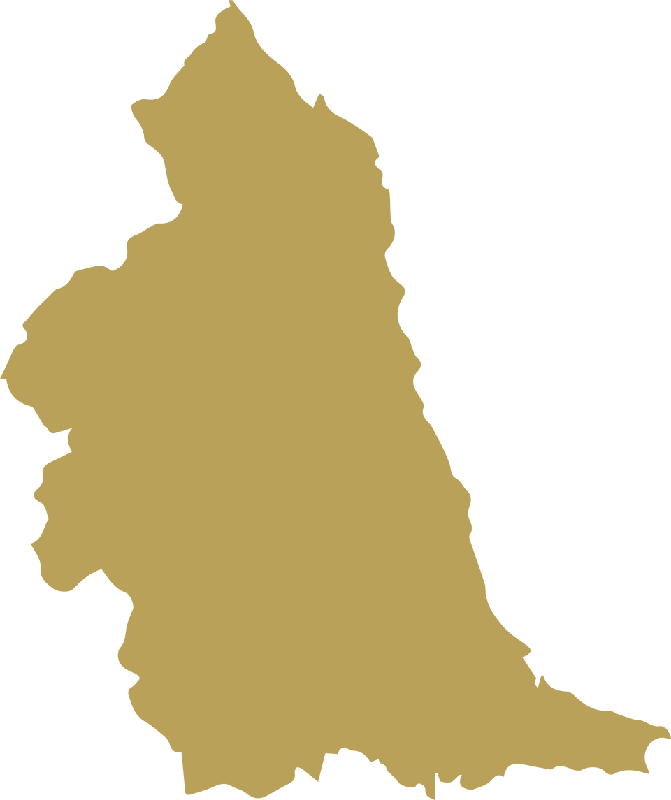Outline map of North East England